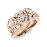 Luxury Bubble Ring with Bezel Set Lab Grown Diamonds In Rose Gold
