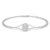 Prong Pave Diamond Bracelet, Women Lab Diamond Bracelet, Luxury Oval Diamond Bracelet