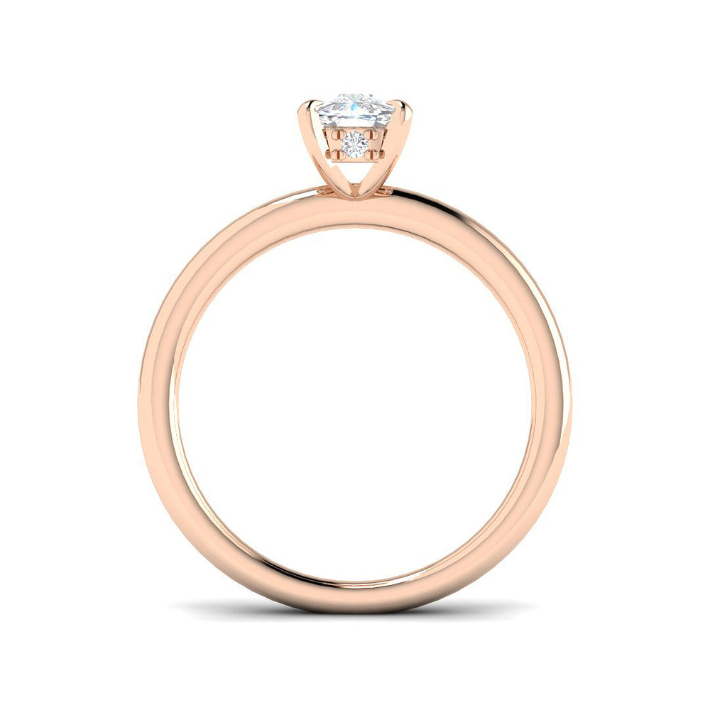 Luxury cushion cut diamond solitaire ring in rose gold set with a natural or lab grown diamond of exceptional clarity and brilliance