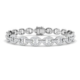 Round Cut Diamond Mariner Chain Bracelet with Box Clasp