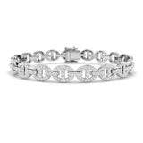 Round Cut Diamond Mariner Chain Bracelet with Box Clasp