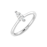 Marquise cut diamond solitaire engagement ring in white gold