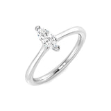 Marquise diamond solitaire engagement ring in white gold with natural diamond F–G colour VS–SI clarity or lab grown D colour VVS clarity