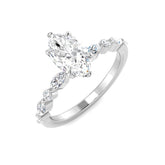 Marquise diamond solitaire engagement ring in white gold with natural diamond F–G colour VS–SI clarity or lab grown diamond D colour VVS clarity