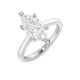 Marquise diamond solitaire engagement ring in white gold with natural diamond F–G colour VS–SI clarity or lab grown D colour VVS clarity