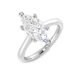 Marquise diamond solitaire engagement ring in white gold with natural diamond F–G colour VS–SI clarity or lab grown D colour VVS clarity