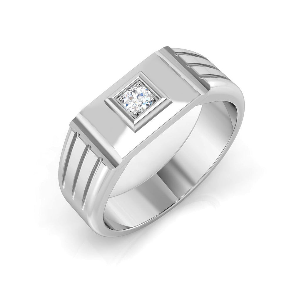 Men’s Diamond Signet Ring UK with square diamond