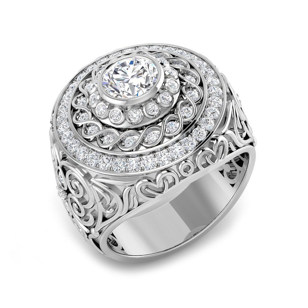 Men’s Lab Grown Diamond Ring UK swirl design