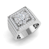 Men’s diamond cluster ring in white gold