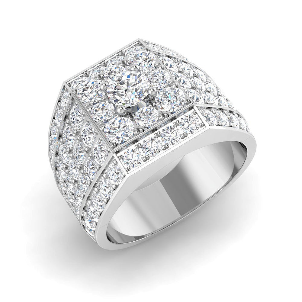 Men’s diamond pave ring in white gold