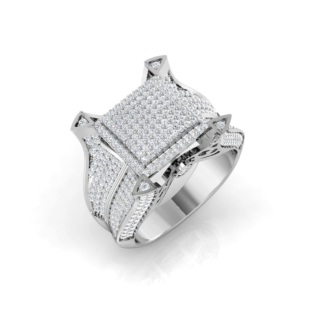 Men’s luxury diamond pave ring in white gold