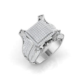 Men’s luxury diamond pave ring in white gold
