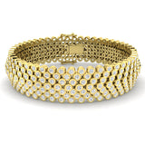 Multi Row Diamond Tennis Bracelet, 18K Yellow Gold Diamond Bracelet, Natural Diamond Gold Bracelet