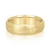 Bold Men's 5mm-8mm Carved Gold Band