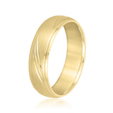Bold Men's 5mm-8mm Carved Gold Band