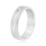 Slim Men's 5mm-8mm Carved Gold Band Elegant