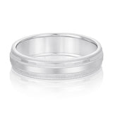 Slim Men's 5mm-8mm Milgrain Edge Gold Band Refined
