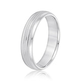 Slim Men's 5mm-8mm Milgrain Edge Gold Band Elegant