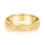 Bold Men's 5mm-8mm Carved Gold Band Classic Stacking
