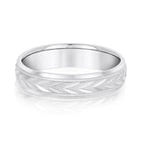 Slim Men's 5mm-8mm Carved Gold Band Signature