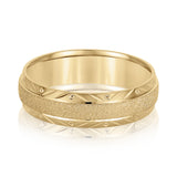 Bold Men's 5mm-8mm Carved Gold Band Signature