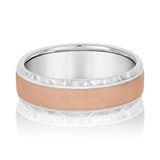 Bold Men's 5mm-8mm Carved Gold Band Artisan