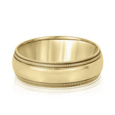 Bold Men's 5mm-8mm Milgrain Edge Gold Band Classic