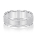 Bold Men's 5mm-8mm Milgrain Edge Gold Band Modern