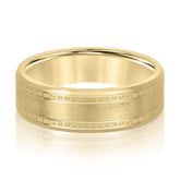 Bold Men's 5mm-8mm Milgrain Edge Gold Band Timeless