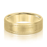 Bold Men's 5mm-8mm Milgrain Edge Gold Band Timeless