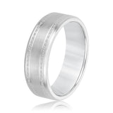 Bold Men's 5mm-8mm Milgrain Edge Gold Band Timeless