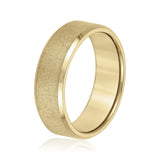 Slim Men's 5mm-8mm Carved Gold Band Bright Cut