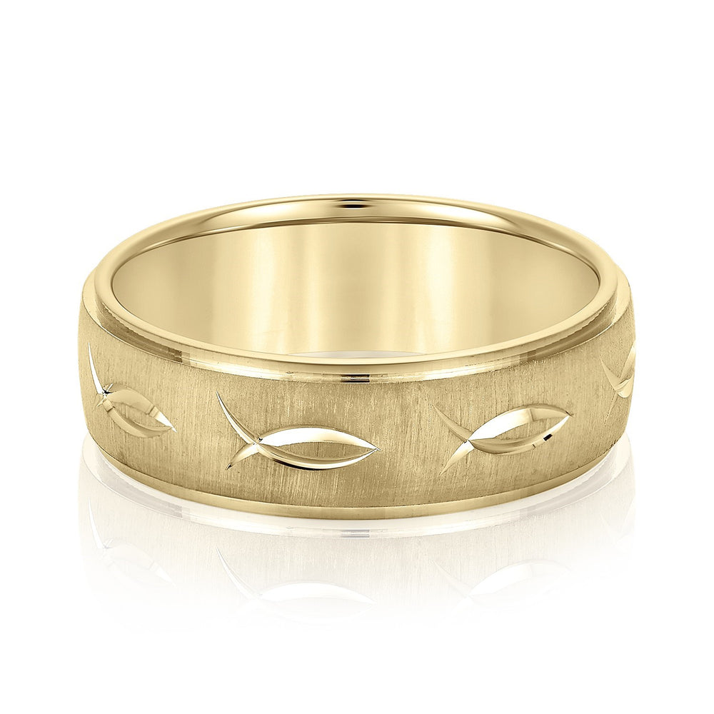 Slim Men's 5mm-8mm Classic Gold Band Signature