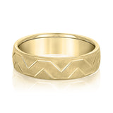 Bold Men's 5mm-8mm Carved Gold Band Heirloom