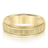 Bold Men's 5mm-8mm Carved Gold Band Ceremony