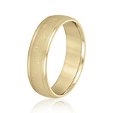 Bold Men's 5mm-8mm Carved Gold Band Promise