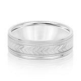 Bold Men's 5mm-8mm Carved Gold Band Radiant