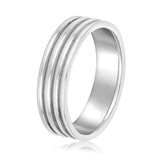 Slim Men's 5mm-8mm Milgrain Edge Gold Band Classic Stacking
