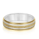 Slim Men's 5mm-8mm Carved Gold Band Wedding