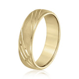 Bold Men's 5mm-8mm Carved Gold Band Dress