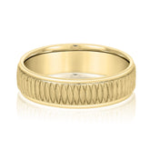 Bold Men's 5mm-8mm Carved Gold Band Everyday