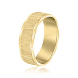 Bold Men's 5mm-8mm Carved Gold Band Profile