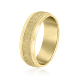 Bold Men's 5mm-8mm Carved Gold Band Detail