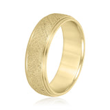 Bold Men's 5mm-8mm Carved Gold Band Look