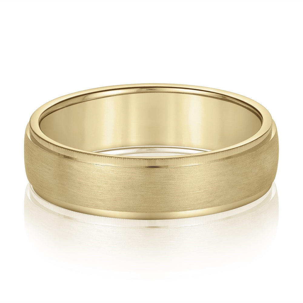 Bold Men's 5mm-8mm Carved Gold Band Set