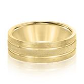 Bold Men's 5mm-8mm Carved Gold Band Anniversary Line