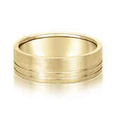 Bold Men's 5mm-8mm Carved Gold Band Mirror Finish