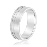 Slim Men's 5mm-8mm Carved Gold Band Soft Shine