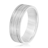 Slim Men's 5mm-8mm Carved Gold Band Light