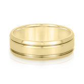 Bold Men's 5mm-8mm Carved Gold Band Light